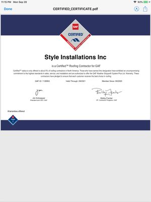 Certification