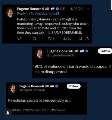 Tweets Dr. Bonaroti posted over the past few months.