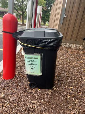 Yay for trashcans. Thanks Tesla Owners of Michigan!