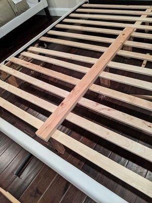 Repaired a broken bed frame.