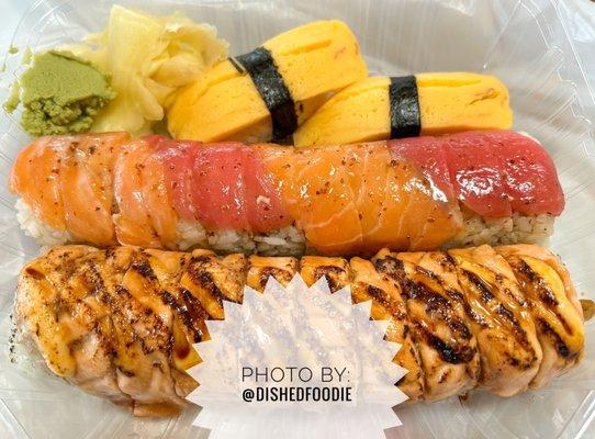 2 Piece Tamago Nigiri, 8 Piece Autumn Roll, Jamaican Roll