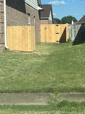 Fence, gate, trash can enclosure