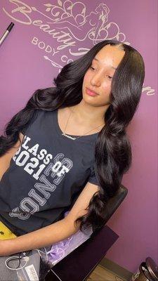 Sew in with leave out