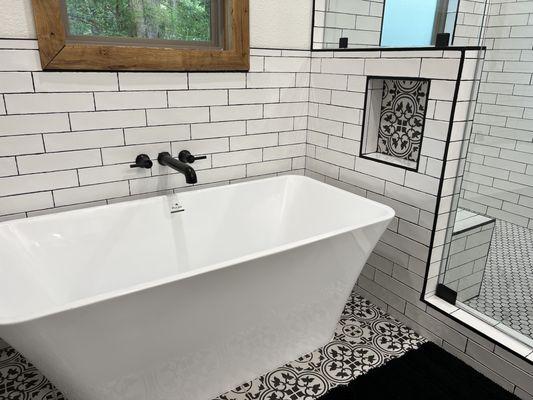 Soaker tub in upstairs private bedroom