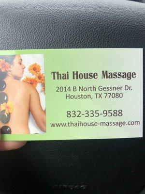 Thai house massage business card