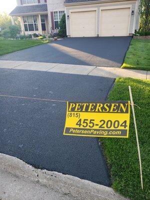 What a great looking driveway Petersen paving did for me .