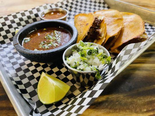 Birria Tacos.  Juicy Beef tacos