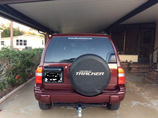 Back of our vehicle 2003 tracker by Chevy. Good acceleration.