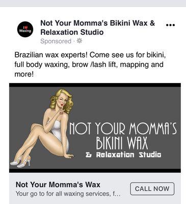 www.notyourmommaswax.com

Book 24/7 online 

Brazilian Waxing