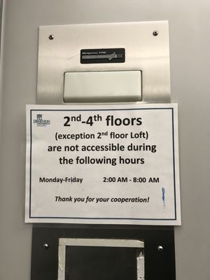 Lift hours for 2nd to 4th floors