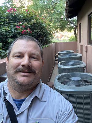 Ed is smiling as he just completed 4 ac maintenances to ensure this customer's home is ready for summer!