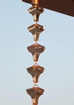 Copper Curl Cup Rain Chain