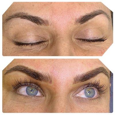 Previous work not done by me *
 Combo Brows !
 
 Top: before 
 Bottom: after