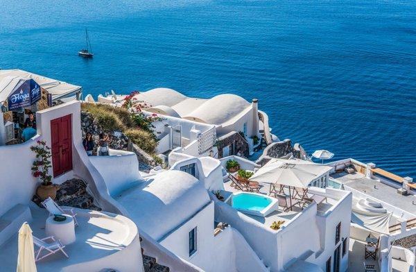 Santorini Greece, Amazing views, such blue water!