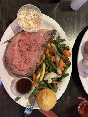 Prime rib with extra veggies