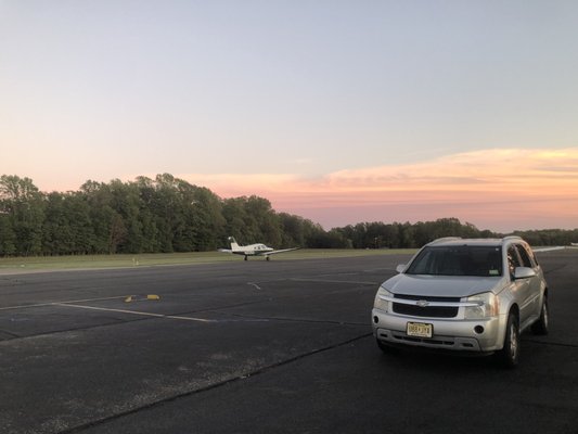 Runway view from pool area