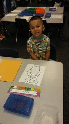 In the new kindergarten classroom