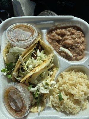 Carne asada taco plate