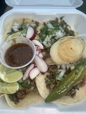 4 asada tacos