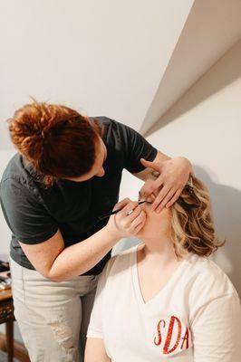 Bridal pampering in action!