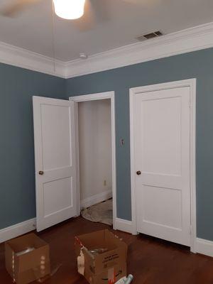 Fresh painted doors,trim,baseboards and walls