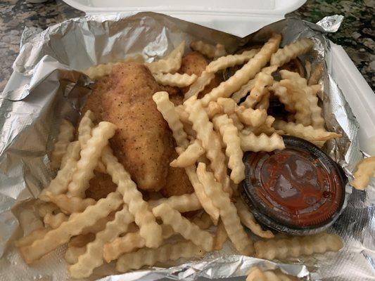 Chicken tenders and fries