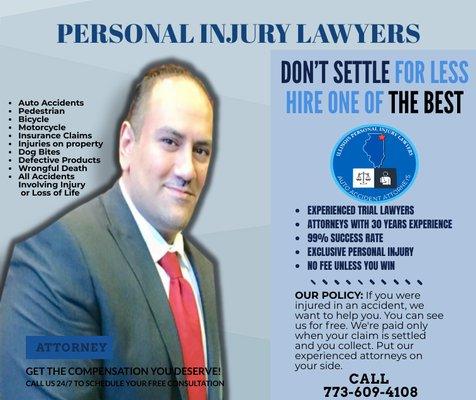 Illinois Personal Injury Lawyers. Decades of Experience. Free Consultations.