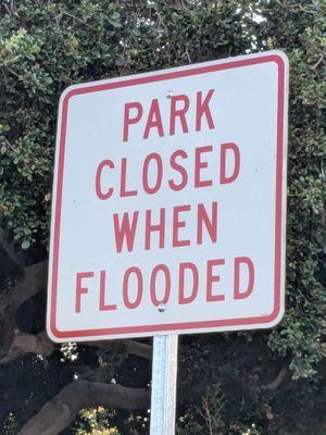 Park closed when flooded