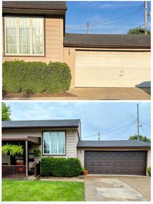 Before & after of my parents garage door!