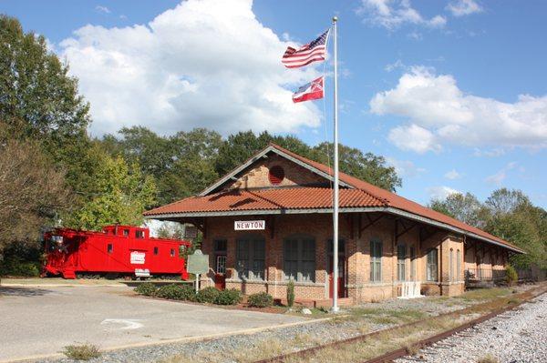 The Newton Chamber of Commerce is housed inside the Historic Newton Depot, site of Grierson's Raid on Newton Station.