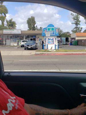 Dispenser right in front of Paradise Food Mart