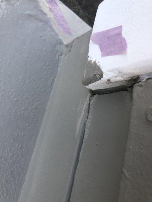 Gray paint on top of white - so sloppy