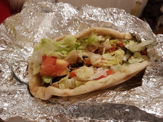 Mixed gyro with just got sauce.