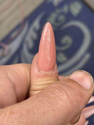 How can you, in good faith,  let your client walk out with nails looking like this?