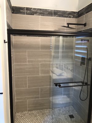 Custom tub to shower conversion.