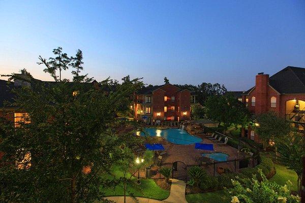 Pool view at night