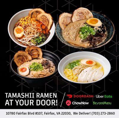 They have deliver from tamashii ramen inside the 99 ranch market