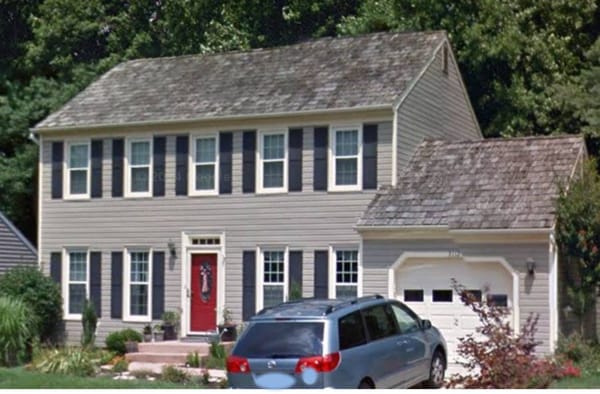 Mr. & Mrs. L. in Woodbridge had hail damage to their roof. Here is the before photo.