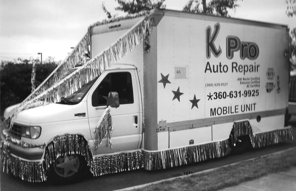 Parading around with our mobile repair truck