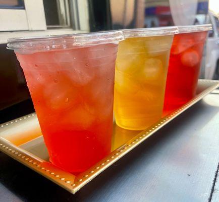 Summer quenchers - Pink Lemonade, Brown Sugar Mango Tea, Brown Sugar Hibiscus Tea