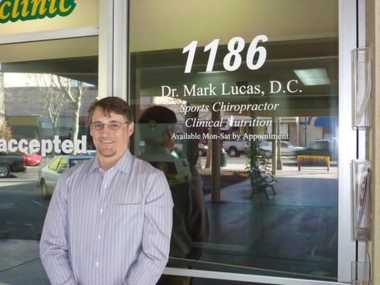 Dr. Mark in front of his office. Located in downtown Willow Glen.