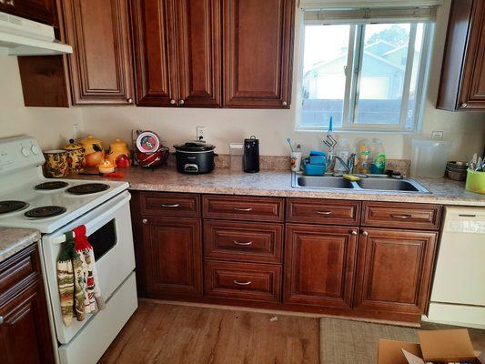 After photo of a cleaned and organized kitchen