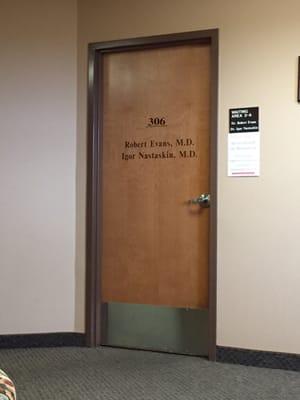 The waiting room door.