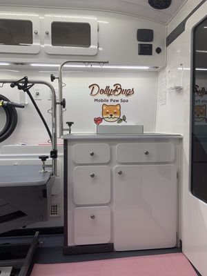 DollyBugs Paw Spa, Forth Worth Texas. Spanking clean New Mobile grooming van!