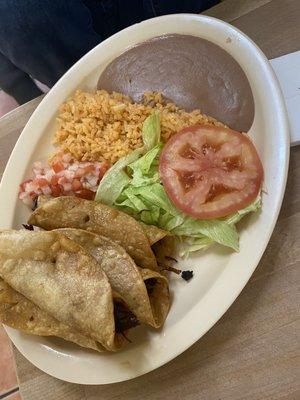 Chicken Flautas Plate