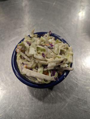 Creamy slaw made in house.