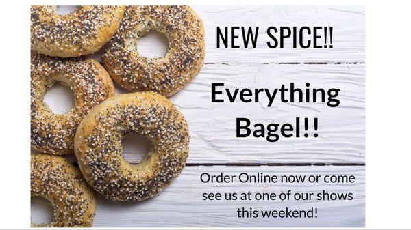 Our new spice everything bagel!!! Great for bagels, breads, chicken and veggies!