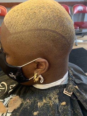 Bald fade with part