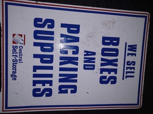 We sell boxes sign