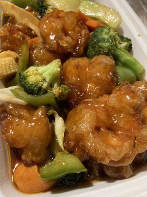 General Tso Shrimp Large $15 comes with pint white rice